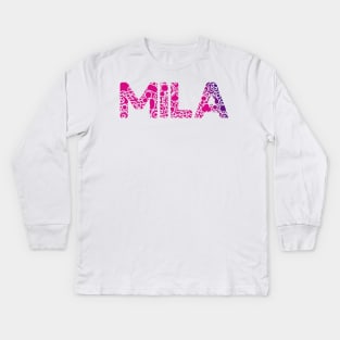 MILA NAME Kids Long Sleeve T-Shirt